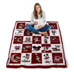 mississippi state bulldogs mickey minnie maroon white blanket high quality