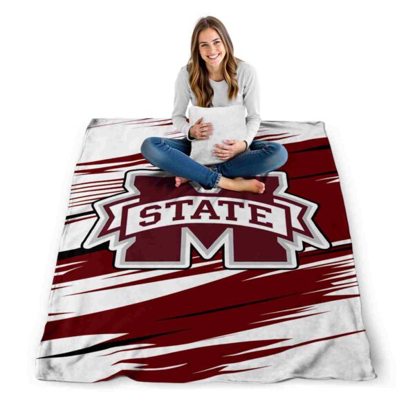 mississippi state bulldogs paint streaks maroon white blanket high quality