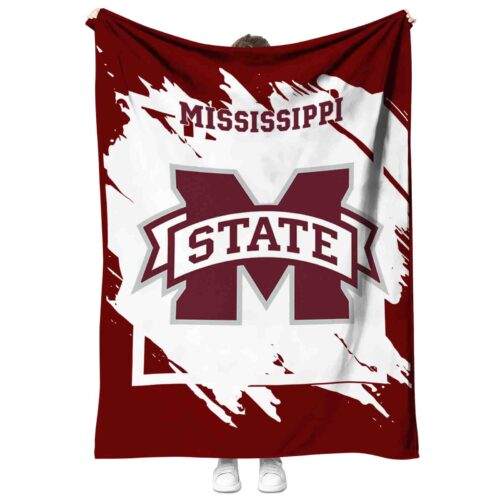 mississippi state bulldogs splatter effect maroon blanket best selling