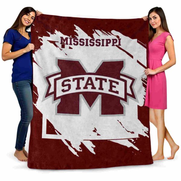 mississippi state bulldogs splatter effect maroon blanket fashion forward