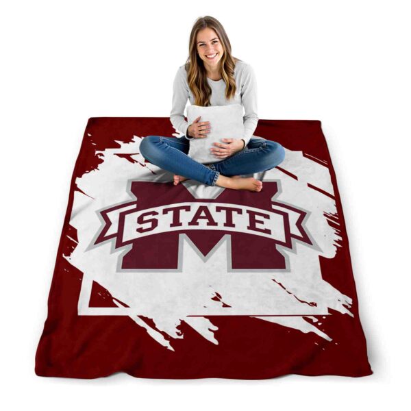 mississippi state bulldogs splatter effect maroon blanket high quality