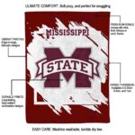 mississippi state bulldogs splatter effect maroon blanket new arrival