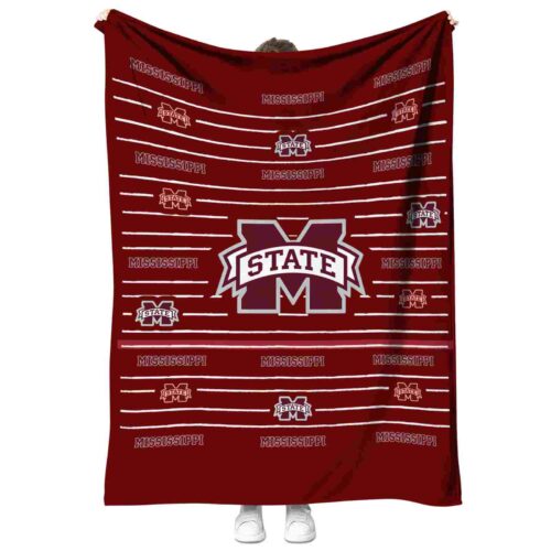 mississippi state bulldogs striped pattern maroon blanket best selling
