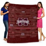 mississippi state bulldogs striped pattern maroon blanket fashion forward