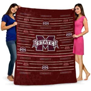 mississippi state bulldogs striped pattern maroon blanket fashion forward