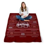 mississippi state bulldogs striped pattern maroon blanket high quality