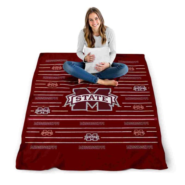 mississippi state bulldogs striped pattern maroon blanket high quality