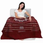 mississippi state bulldogs striped pattern maroon blanket latest model