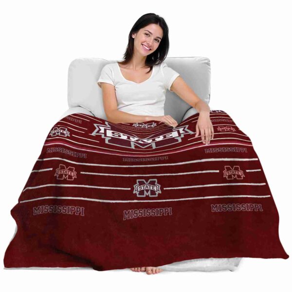 mississippi state bulldogs striped pattern maroon blanket latest model