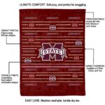 mississippi state bulldogs striped pattern maroon blanket new arrival