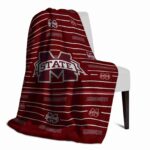 mississippi state bulldogs striped pattern maroon blanket top rated