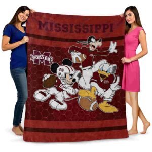 mississippi state bulldogs three musketeers maroon blanket fashion forward