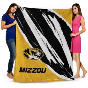 missouri tigers brushstrokes black white blanket fashion forward