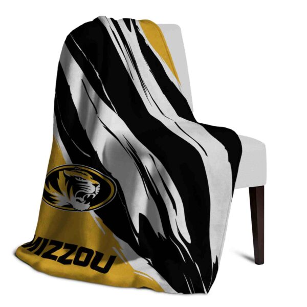 missouri tigers brushstrokes black white blanket top rated