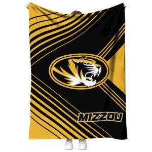 missouri tigers diagonal stripes black blanket best selling