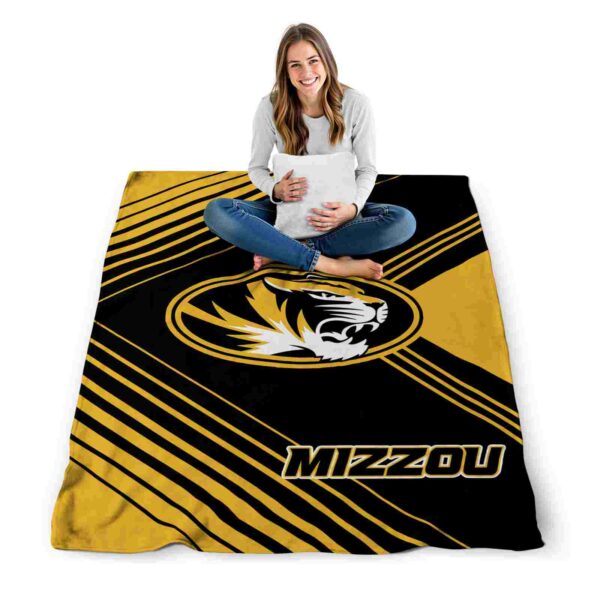 missouri tigers diagonal stripes black blanket high quality
