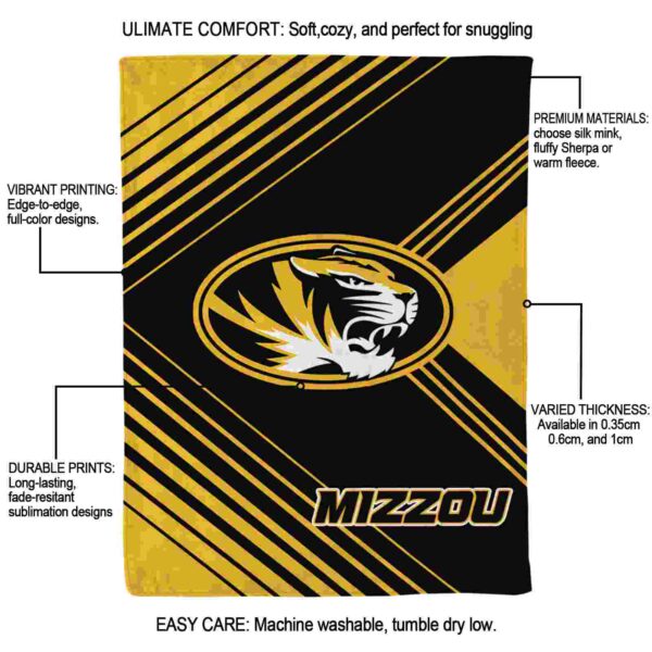 missouri tigers diagonal stripes black blanket new arrival