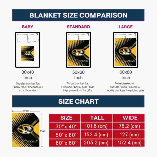 missouri tigers diagonal stripes black blanket trendy