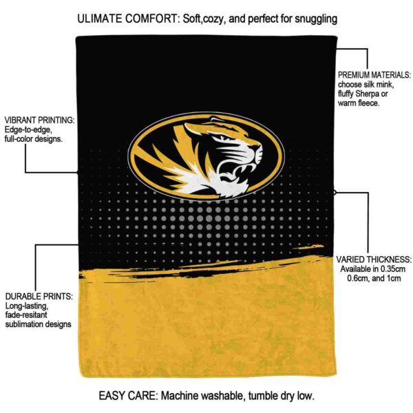missouri tigers gradient dots black blanket new arrival