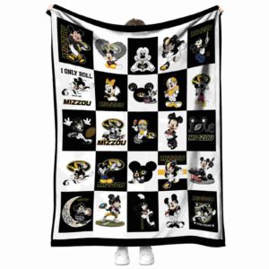 missouri tigers mickey minnie black white blanket best selling