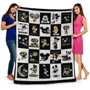 missouri tigers mickey minnie black white blanket fashion forward