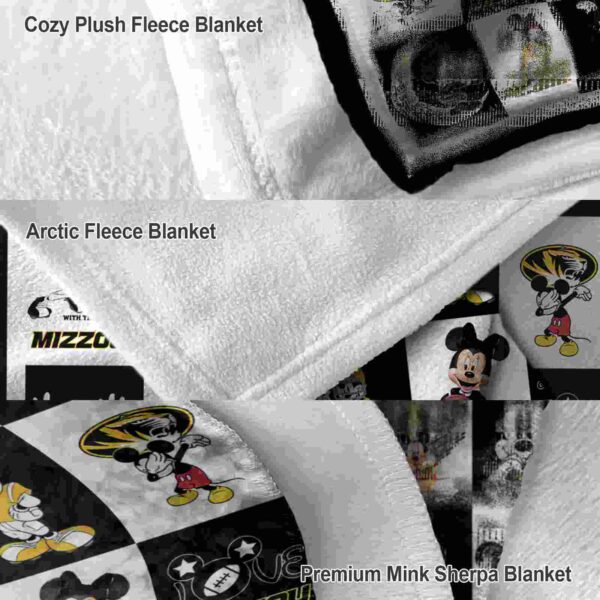 missouri tigers mickey minnie black white blanket premium grade