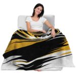 missouri tigers paint streaks black white blanket best selling