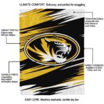 missouri tigers paint streaks black white blanket best selling