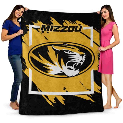 missouri tigers splatter effect black blanket fashion forward