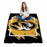 missouri tigers splatter effect black blanket high quality