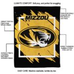 missouri tigers splatter effect black blanket new arrival