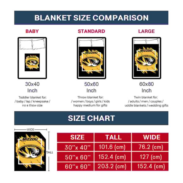 missouri tigers splatter effect black blanket trendy