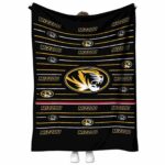missouri tigers striped pattern black blanket best selling