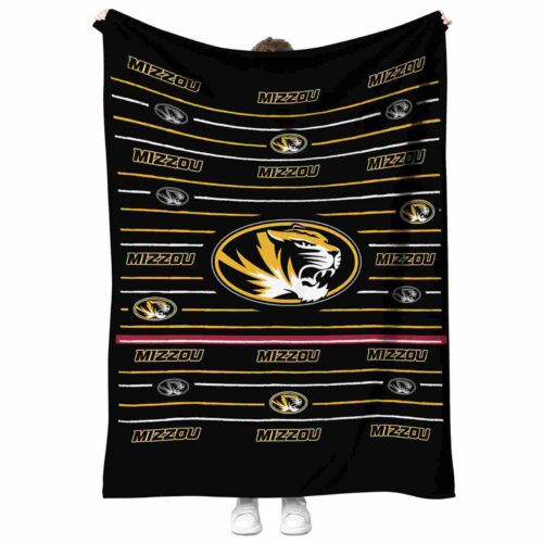 missouri tigers striped pattern black blanket best selling