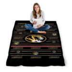 missouri tigers striped pattern black blanket high quality