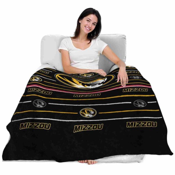 missouri tigers striped pattern black blanket latest model