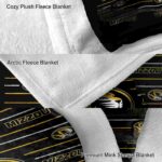 missouri tigers striped pattern black blanket premium grade