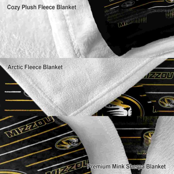 missouri tigers striped pattern black blanket premium grade