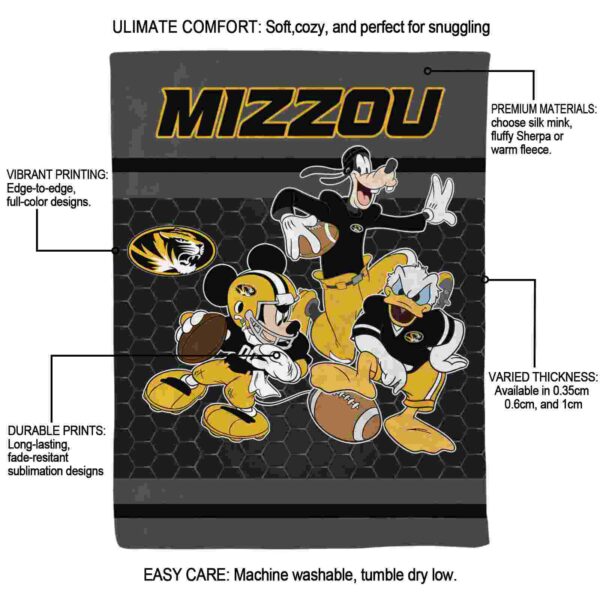 missouri tigers three musketeers black blanket new arrival