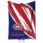 montreal canadiens brushstrokes red white blanket best selling
