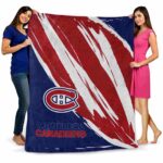 montreal canadiens brushstrokes red white blanket best selling