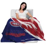 montreal canadiens brushstrokes red white blanket best selling