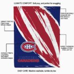 montreal canadiens brushstrokes red white blanket best selling