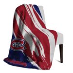 montreal canadiens brushstrokes red white blanket best selling