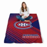 montreal canadiens diagonal stripes red blanket best selling