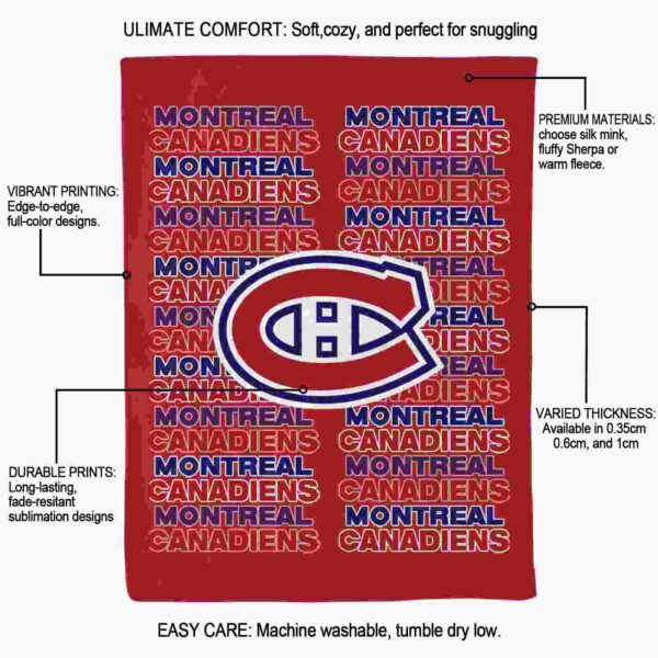 montreal canadiens fan pride red blanket new arrival