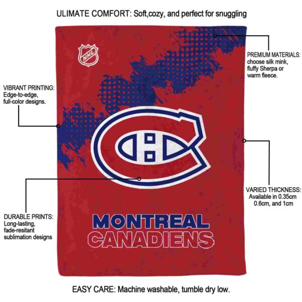montreal canadiens grunge texture red blanket new arrival