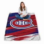 montreal canadiens paint streaks red white blanket high quality