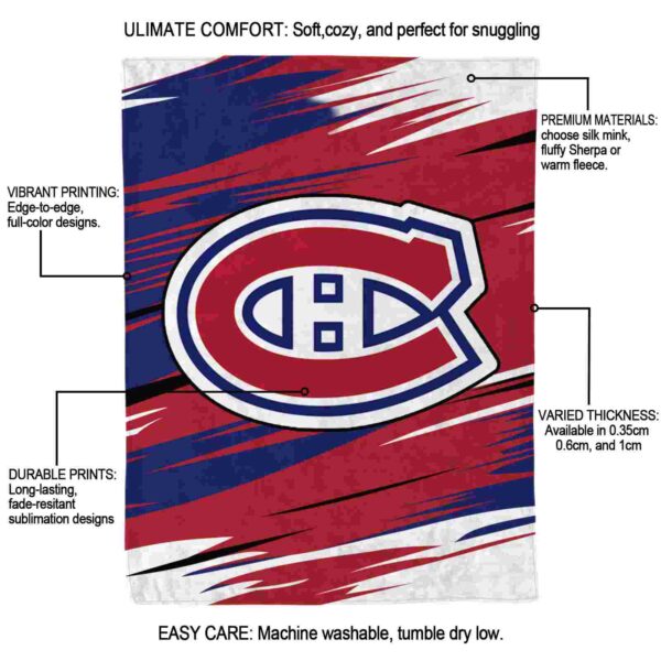 montreal canadiens paint streaks red white blanket new arrival