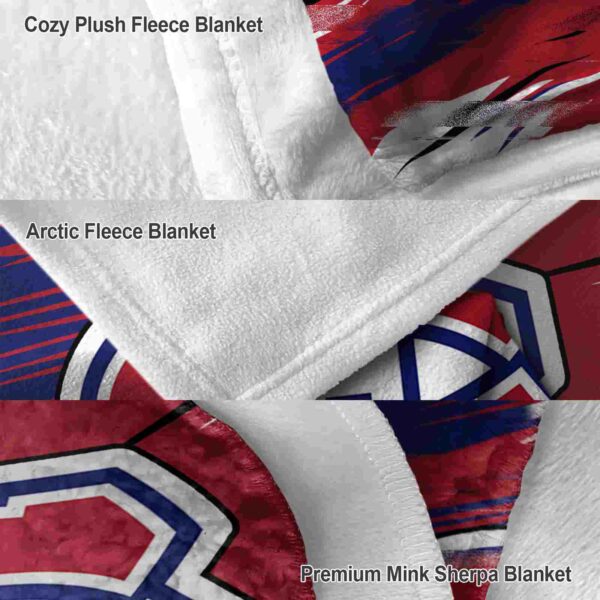 montreal canadiens paint streaks red white blanket premium grade
